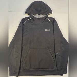 Calvin Klein Black and Gray Performance Hoodie